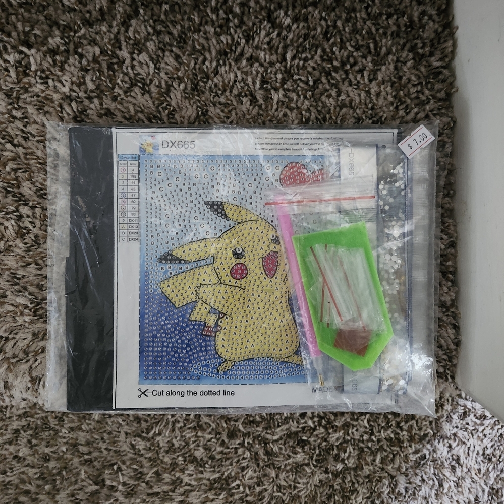 Pokemon Pikachu Diamond Gem Painting Kit Craft Art